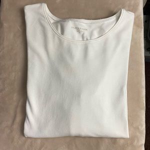 Eileen Fisher Woman Longsleeve Crewneck Organic Cotton White Top
